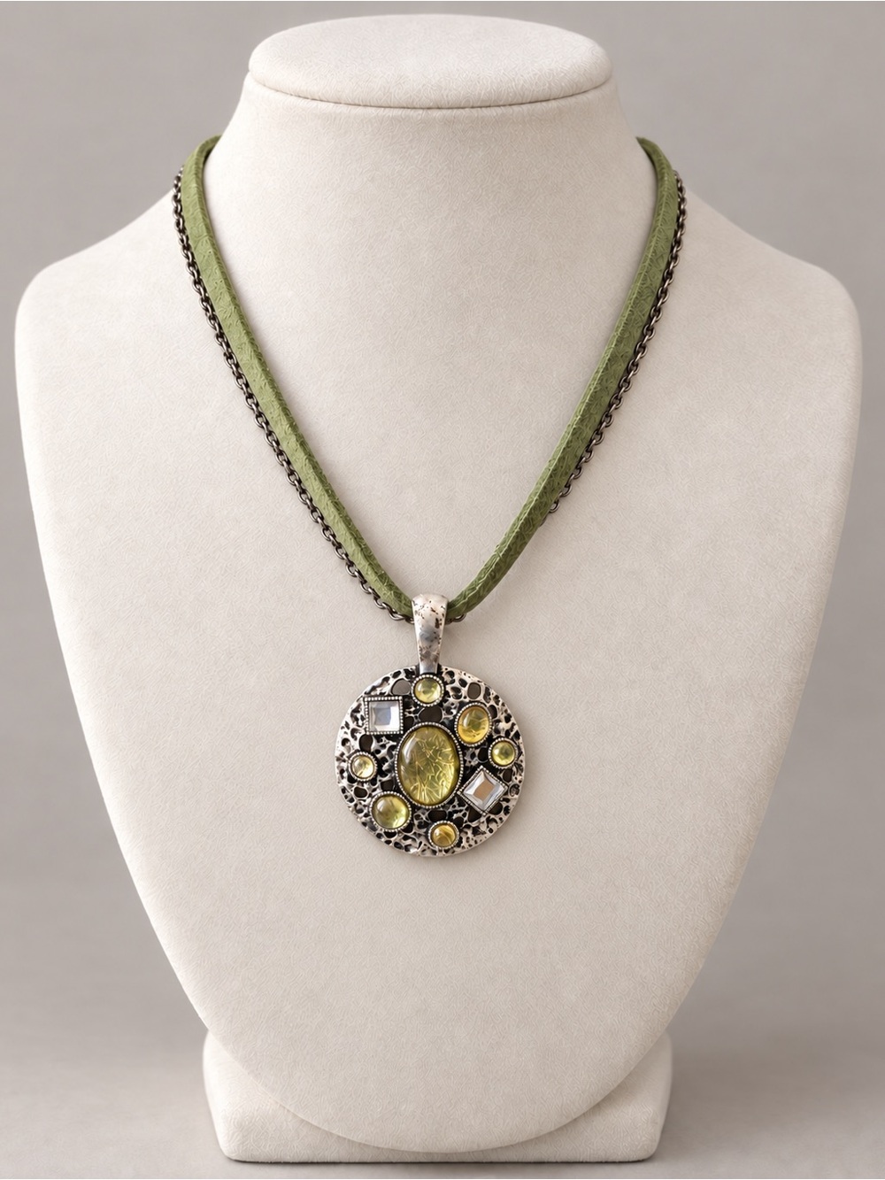Lia Sophia Cosmo Green Statement Pendant Necklace
